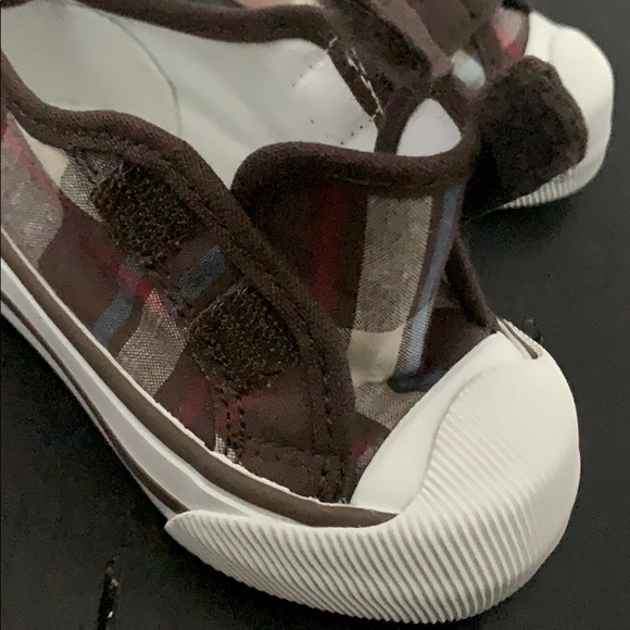 GYMBOREE Infant Plaid Velcro Sneaker - Brown - Picture 8 of 12